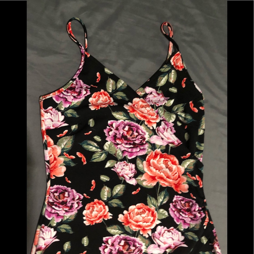 Spaghetti strap Feathers Floral Dress